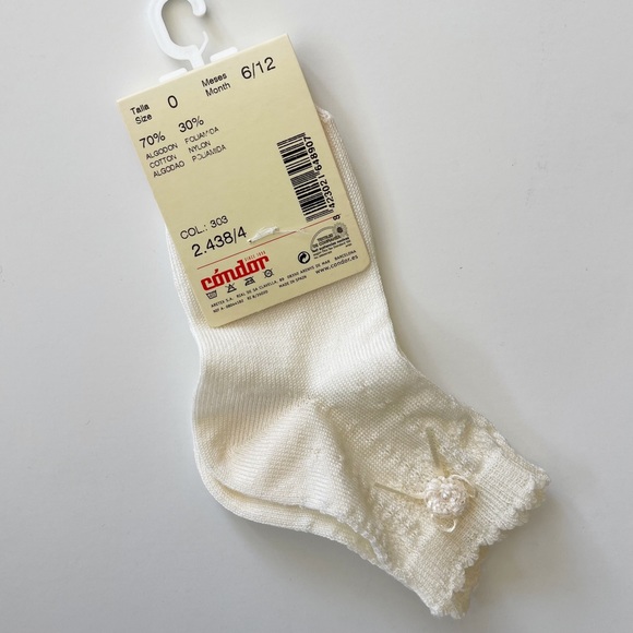 Condor Knit Ivory Girls Dress Sock - Picture 3 of 3